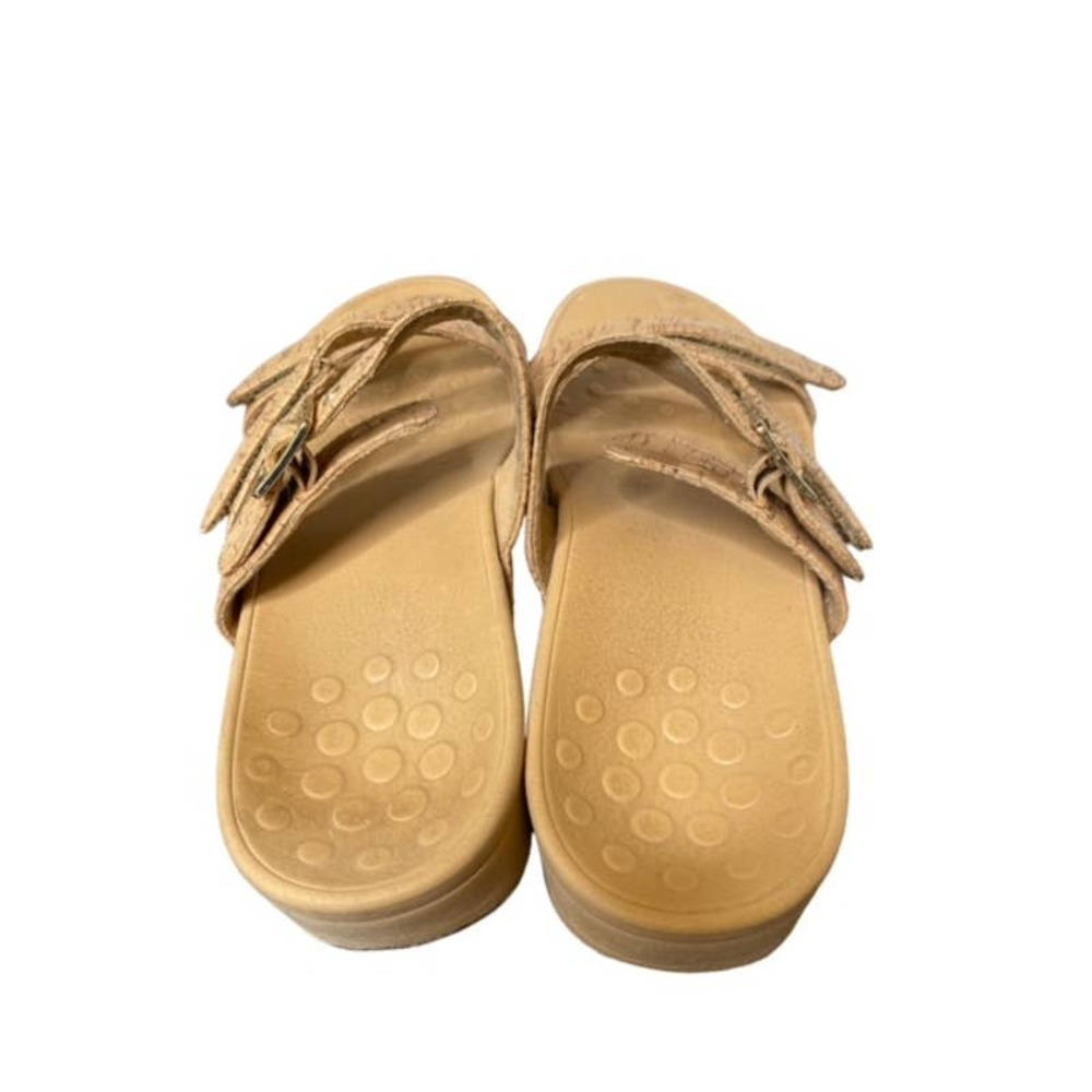 Vionic Rio Women's Size 10.5 Gold Cork Adjustable Slip-On Comfort Sandals Shoes‎ - Picture 4 of 7